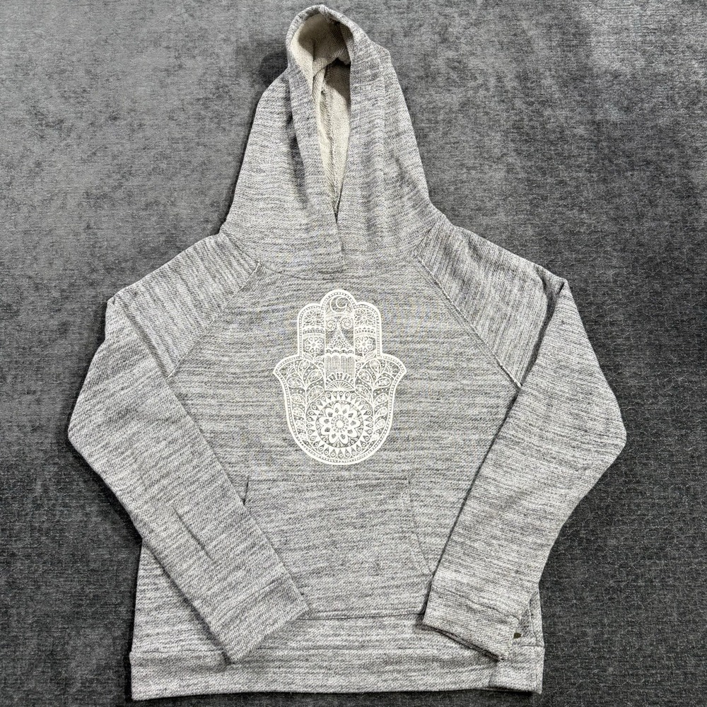O'Neil Graphic Print Women's Heather Gray Hooded Sweatshirt Size Medium